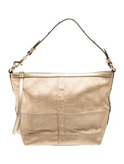 Pre-owned Coach Canvas Top Handle Bag In Neutral