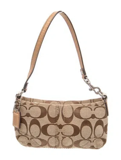 Pre-owned Coach Canvas Top Handle Bag In Neutral