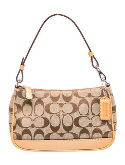 Pre-owned Coach Canvas Top Handle Bag In Neutral