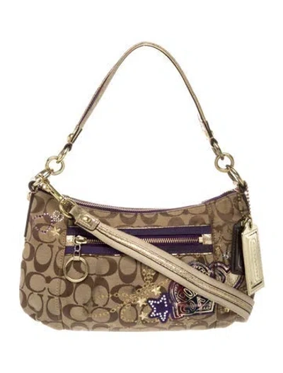 Pre-owned Coach Canvas Top Handle Bag In Neutral