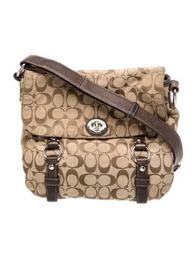 Pre-owned Coach Canvas Top Handle Bag In Neutral