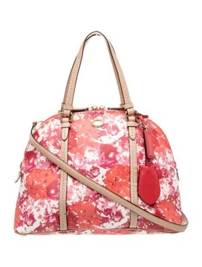Pre-owned Coach Canvas Top Handle Bag In Pink