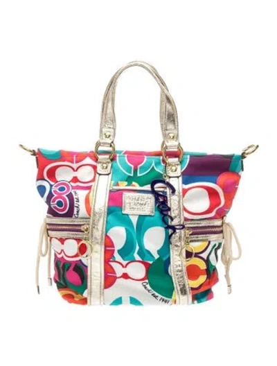 Pre-owned Coach Canvas Top Handle Bag In Pink