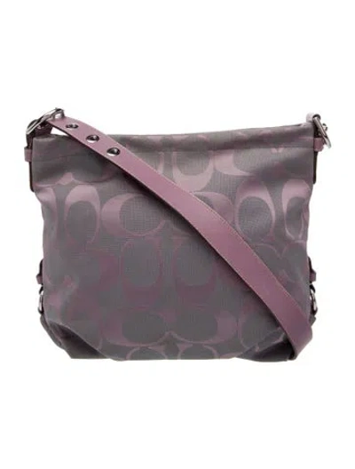 Pre-owned Coach Canvas Top Handle Bag In Purple