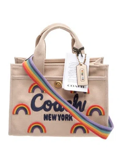 Pre-owned Coach Canvas Top Handle Bag W/ Tags In Neutral