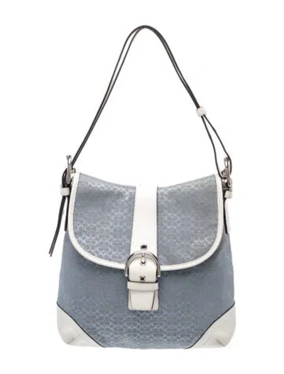 Pre-owned Coach Canvas Top Handle Bag In White