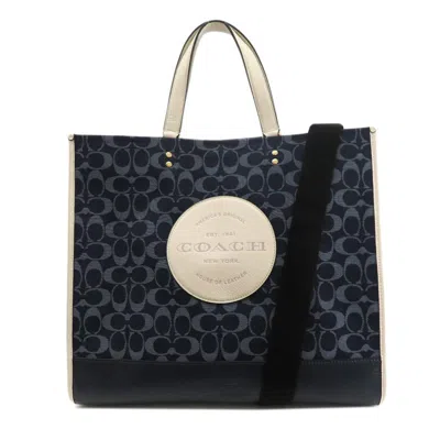 Pre-owned Coach Canvas Tote Bag () In Blue