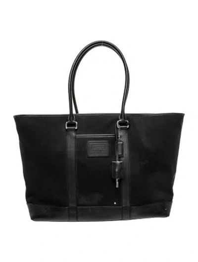Pre-owned Coach Canvas Tote In Black
