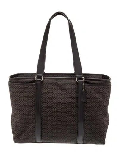 Pre-owned Coach Canvas Tote In Black