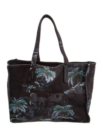 Pre-owned Coach Canvas Tote In Black