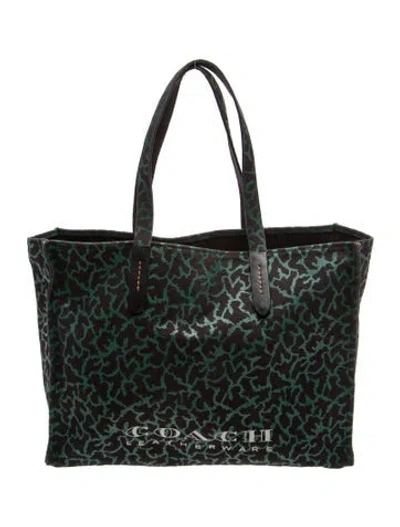 Pre-owned Coach Canvas Tote In Black