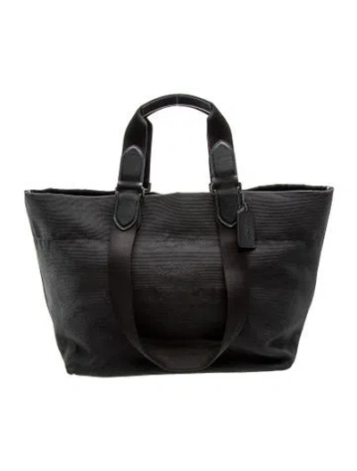 Pre-owned Coach Canvas Tote In Black