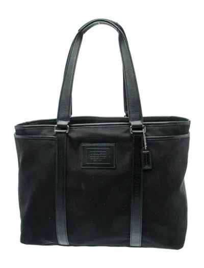 Pre-owned Coach Canvas Tote In Black