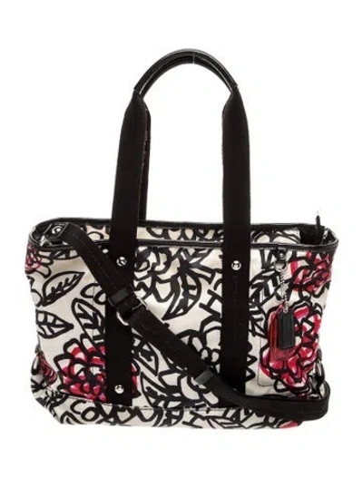 Pre-owned Coach Canvas Tote In Black