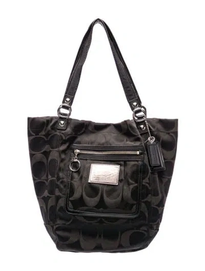 Pre-owned Coach Canvas Tote In Black