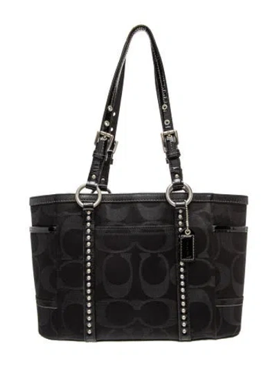 Pre-owned Coach Canvas Tote In Black