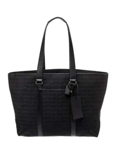 Pre-owned Coach Canvas Tote In Black