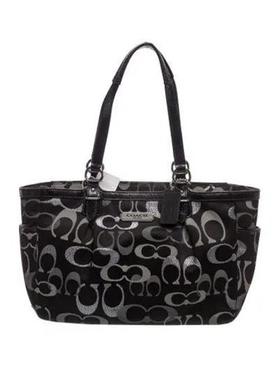 Pre-owned Coach Canvas Tote In Black