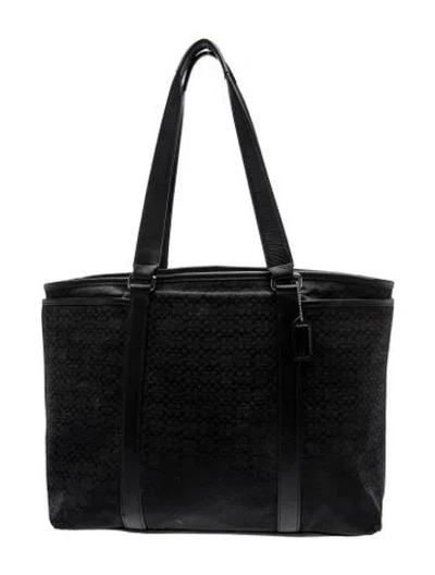 Pre-owned Coach Canvas Tote In Black