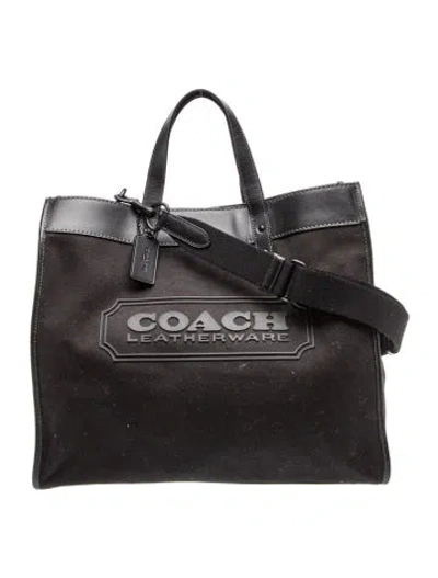 Pre-owned Coach Canvas Tote In Black