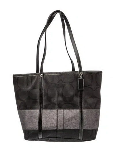 Pre-owned Coach Canvas Tote In Black