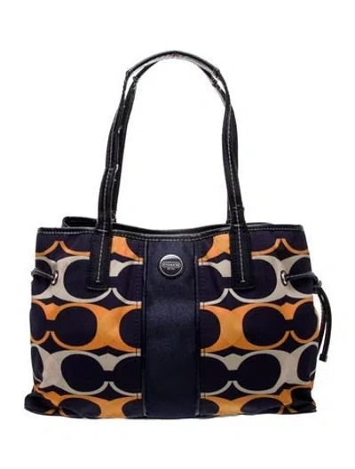 Pre-owned Coach Canvas Tote In Blue