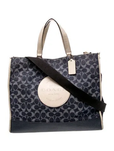 Pre-owned Coach Canvas Tote In Blue
