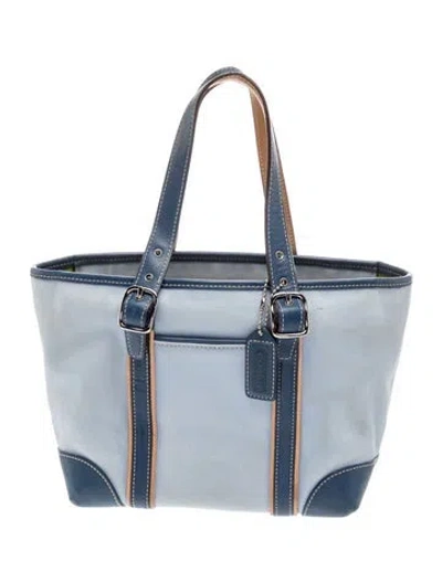 Pre-owned Coach Canvas Tote In Blue
