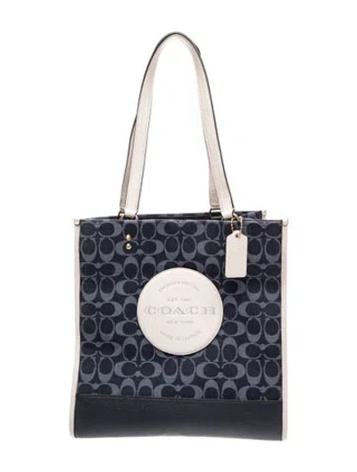 Pre-owned Coach Canvas Tote In Blue