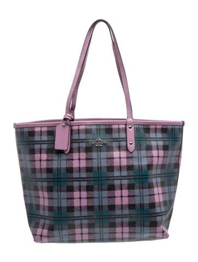 Pre-owned Coach Canvas Tote In Blue