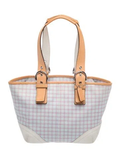 Pre-owned Coach Canvas Tote In Blue