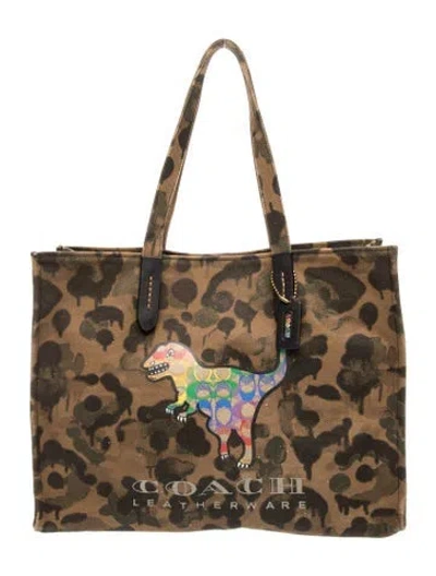 Pre-owned Coach Canvas Tote In Brown