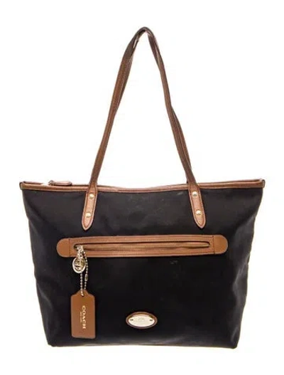 Pre-owned Coach Canvas Tote In Brown