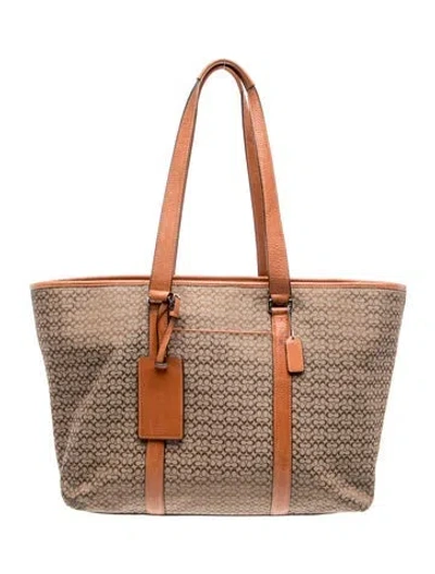 Pre-owned Coach Canvas Tote In Brown