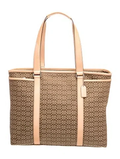 Pre-owned Coach Canvas Tote In Brown