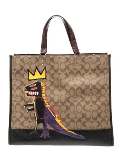 Pre-owned Coach Canvas Tote In Brown
