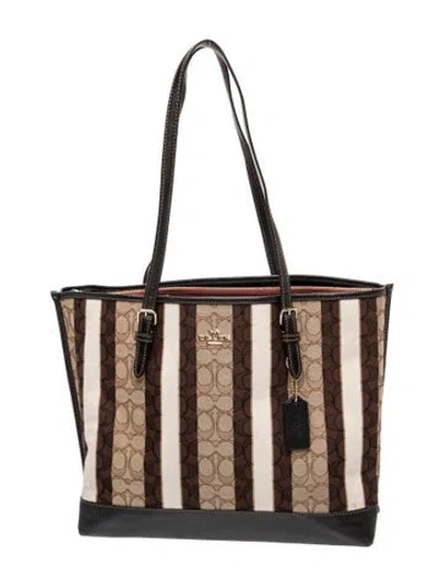 Pre-owned Coach Canvas Tote In Brown