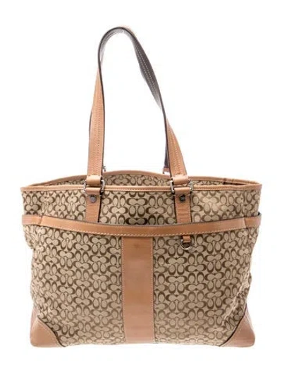Pre-owned Coach Canvas Tote In Brown