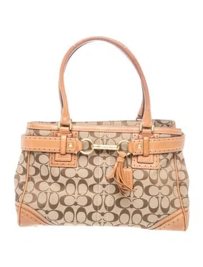 Pre-owned Coach Canvas Tote In Brown