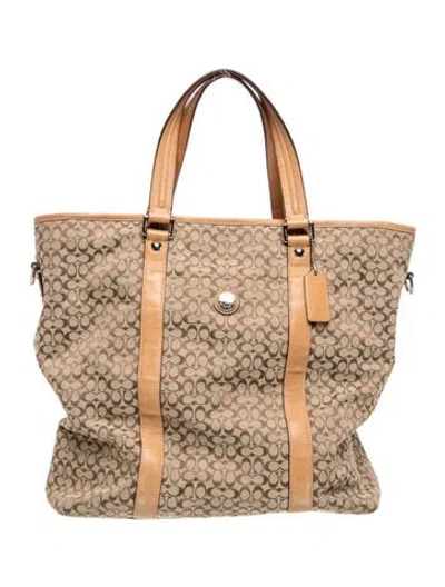 Pre-owned Coach Canvas Tote In Brown
