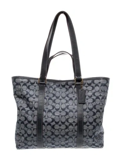Pre-owned Coach Canvas Tote In Gray