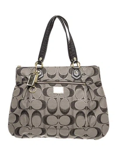 Pre-owned Coach Canvas Tote In Grey