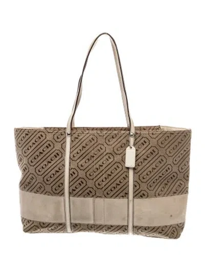 Pre-owned Coach Canvas Tote In Multi