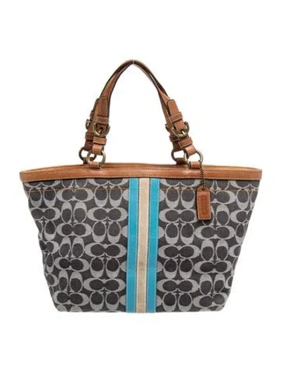Pre-owned Coach Canvas Tote In Multicolor