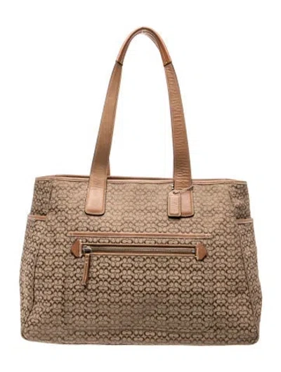 Pre-owned Coach Canvas Tote In Neutral