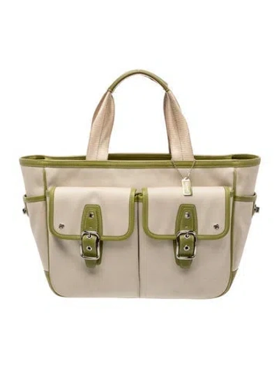 Pre-owned Coach Canvas Tote In Neutral