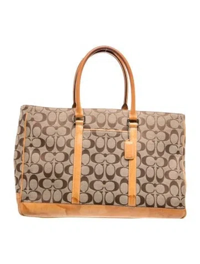 Pre-owned Coach Canvas Tote In Neutral
