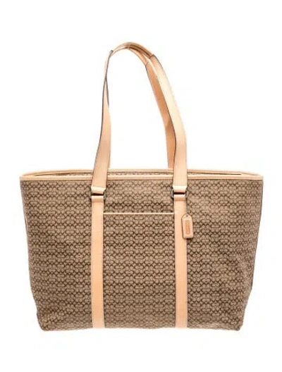 Pre-owned Coach Canvas Tote In Neutral