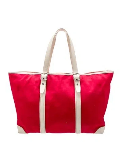 Pre-owned Coach Canvas Tote In Red