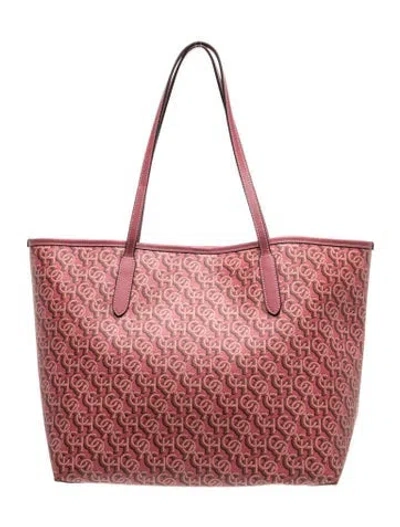 Pre-owned Coach Canvas Tote In Red